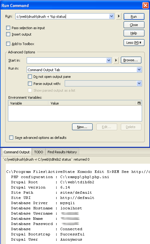 Run Command Drush Example