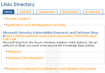 LinksDB Module Screen Shot