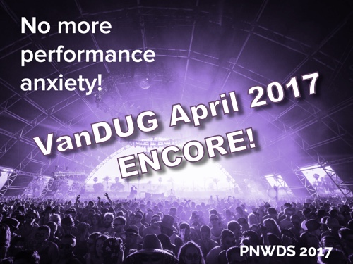 No more performance anxiety encore!