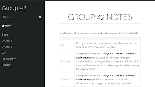 Notes.Group42.ca website screen shot